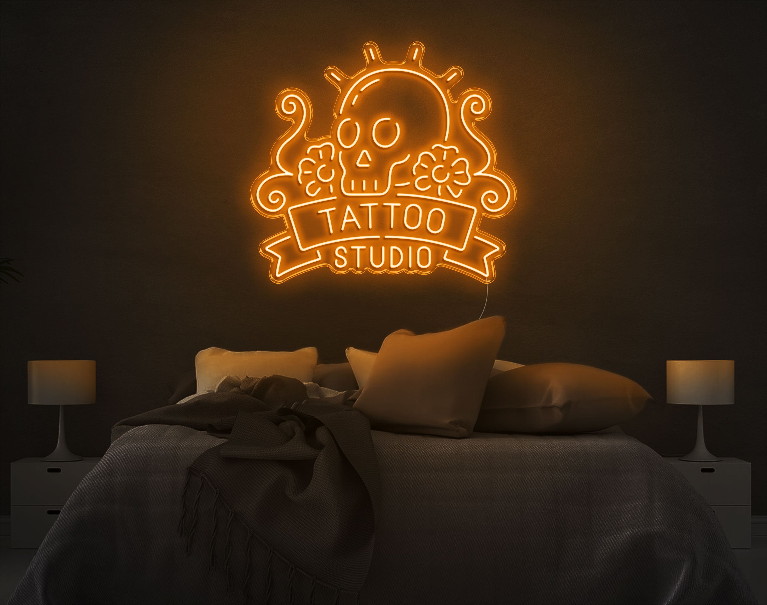 Tattoo salon logo in a neon style neon sign Vector Image