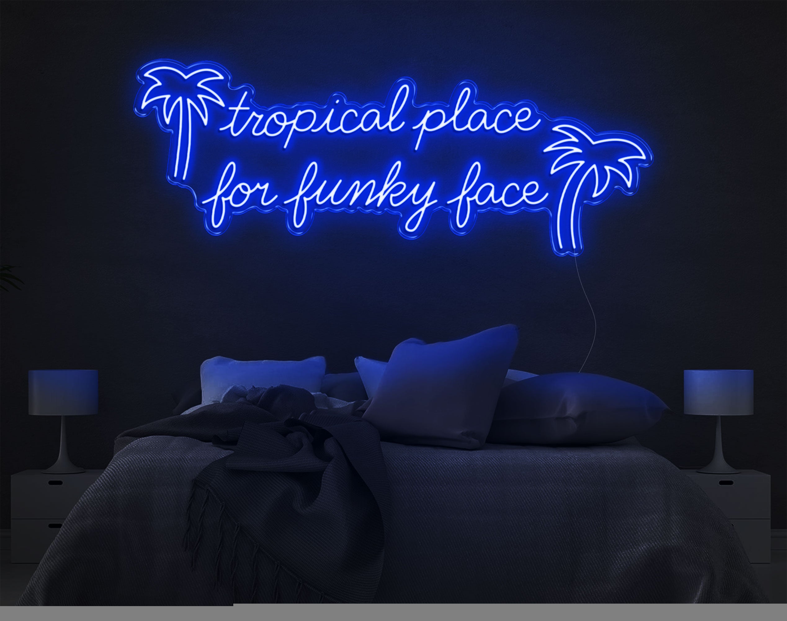 Tropical Place For Funky Face LED Neon Sign