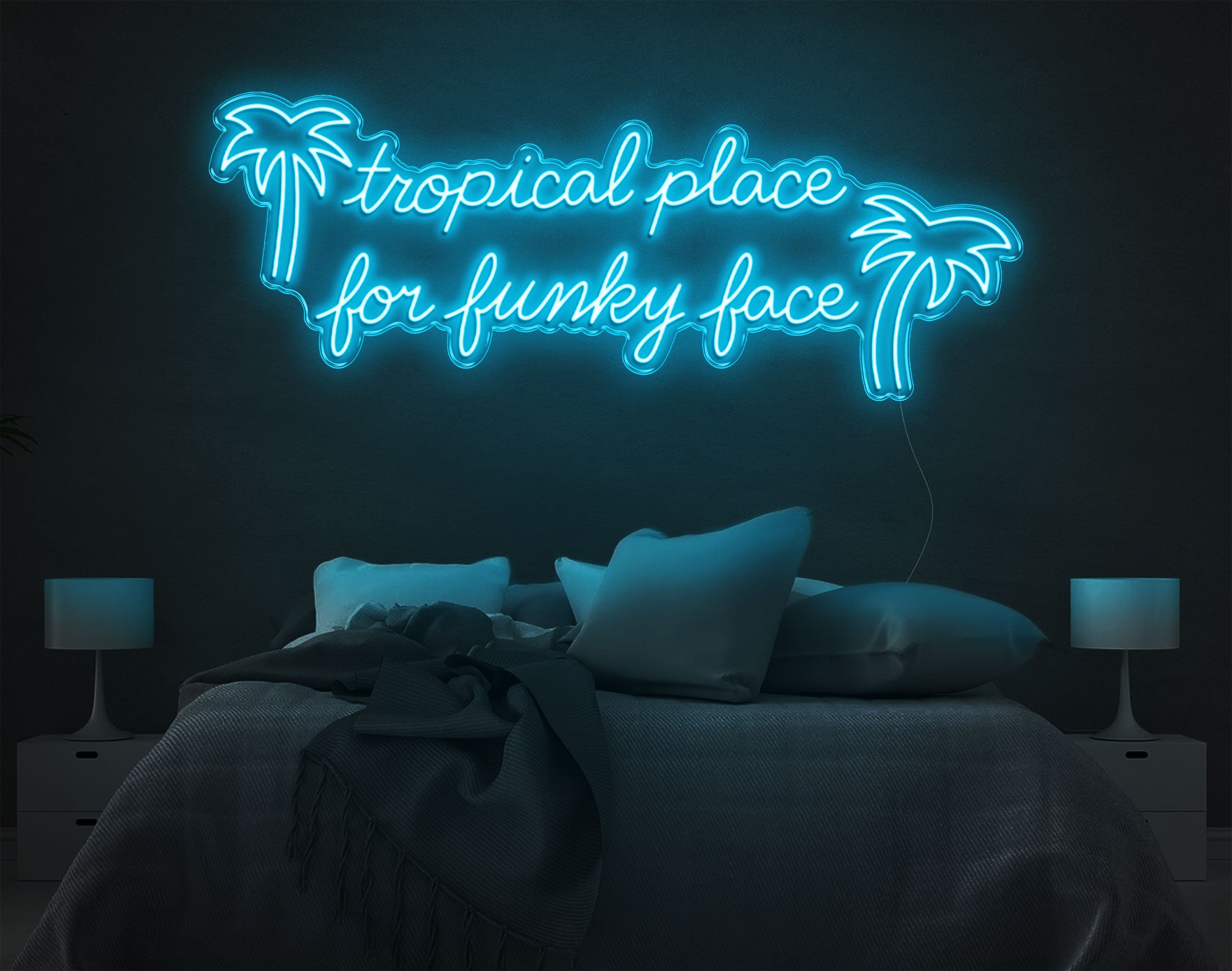 Tropical Place For Funky Face LED Neon Sign